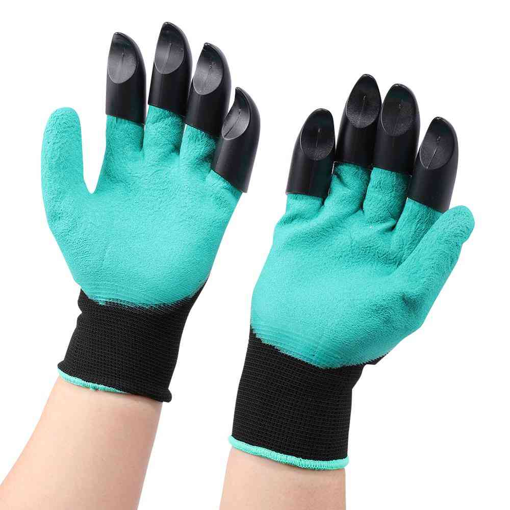 Plastic Garden Genie Rubber Gloves Quick Easy To Dig And Plant Paw