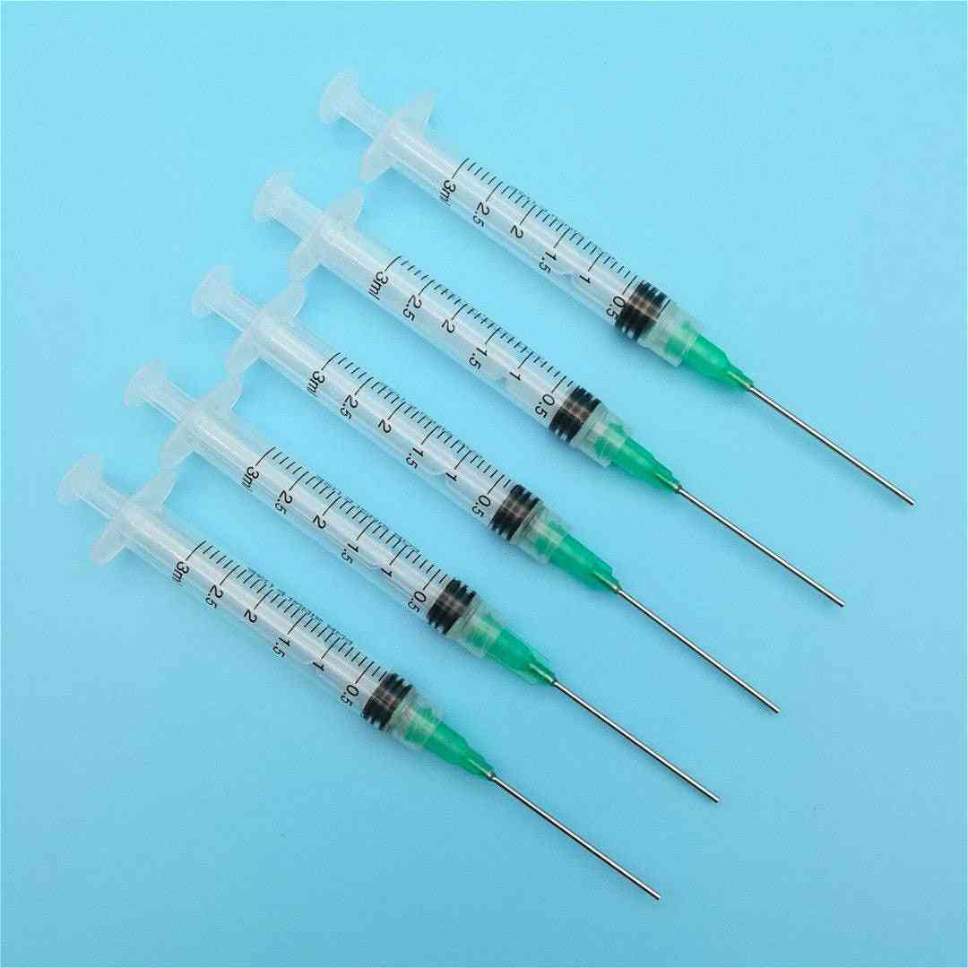 5-set Syringe With Blunt Tip Needle, W/ Clear, Tip Cap For Glue Kit