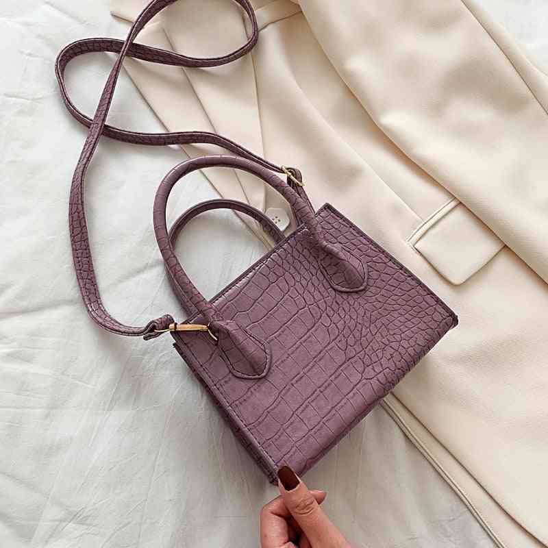 Pu Leather- Crocodile Pattern, Crossbody Shoulder Handbags
