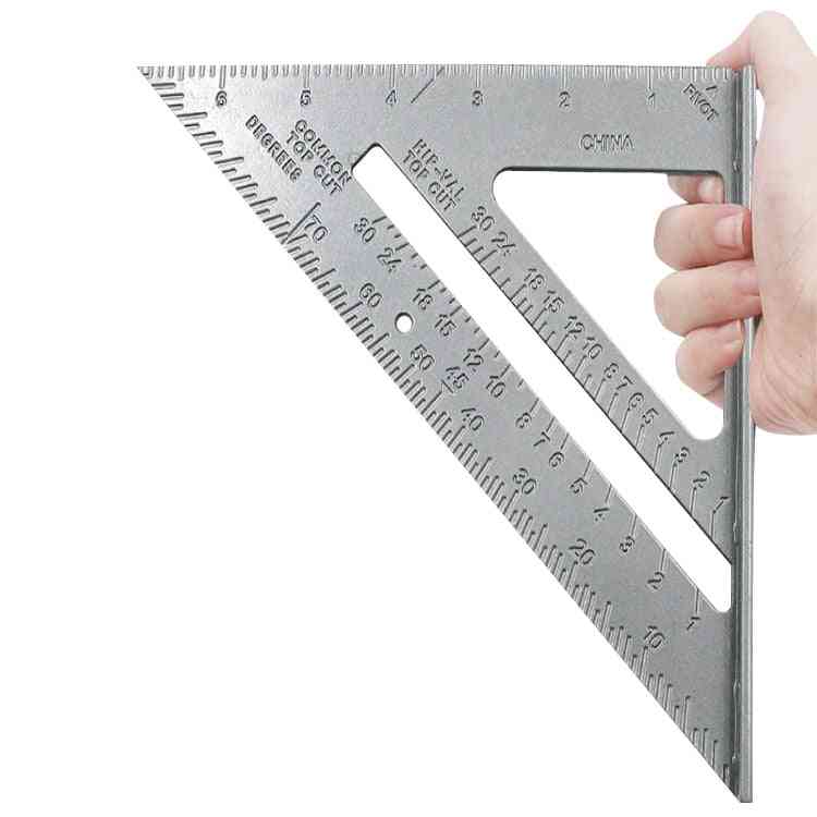 Aluminum Alloy- Triangle Ruler Protractor, Woodworking Measurement Tool