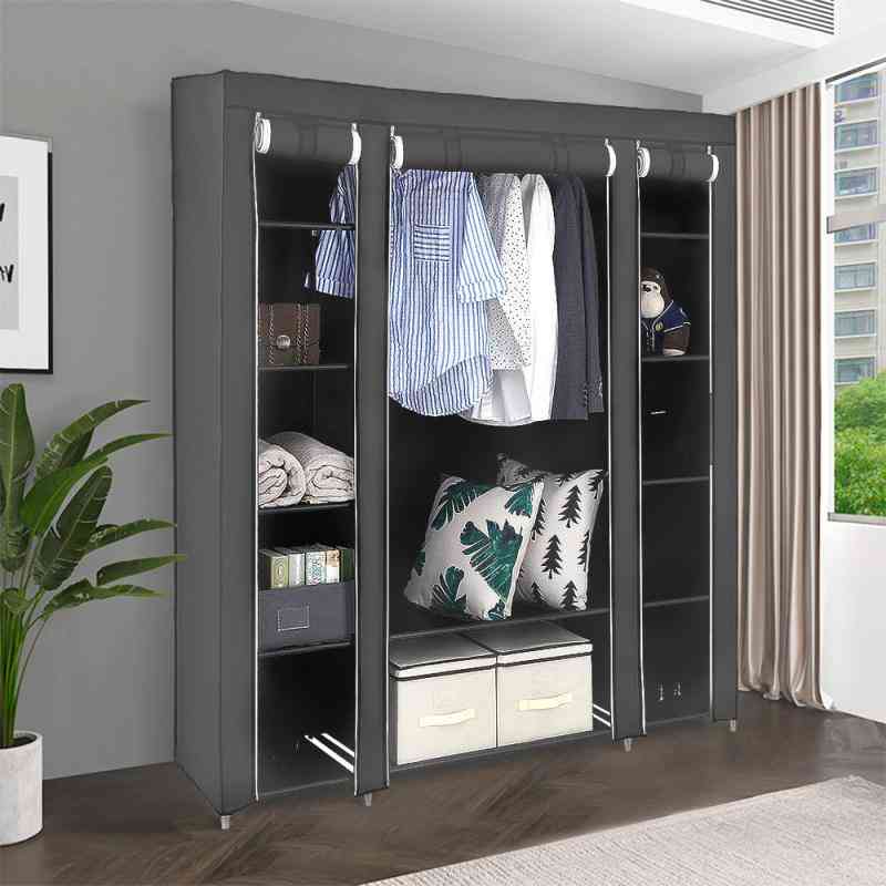 Non-woven Wardrobe Storage Organizer Portable Folding Dust-proof Waterproof Storage Cabinet