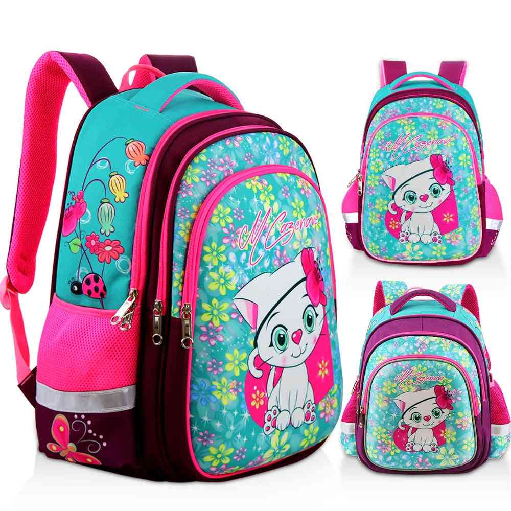 Ny tjejryggsäck för skolan 3d tecknad väskor