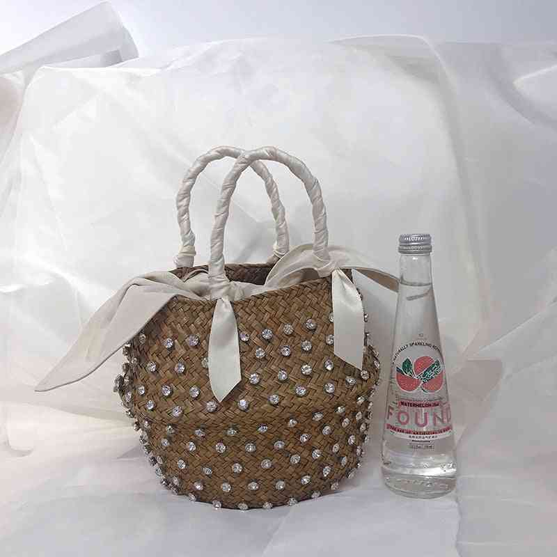 Sváteční módní diamantová spojková taška, luxusní horké slaměné kabelky