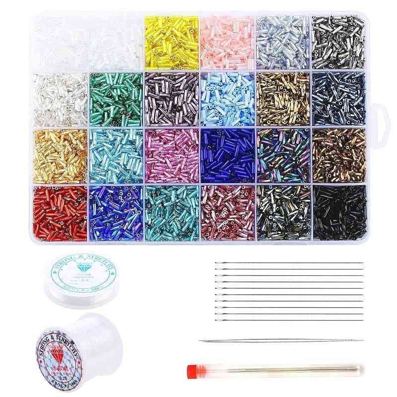 Glass Twisted, Tube Beads Kits For Jewelry Making