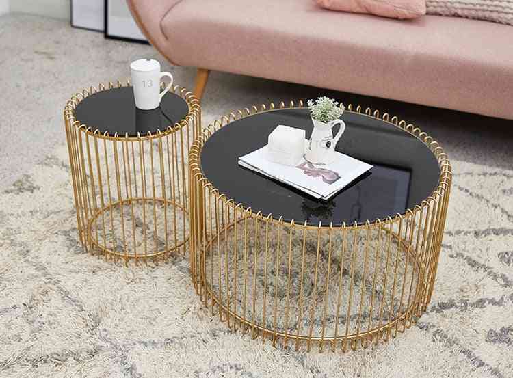 Okrogla miza za kavo iz kaljenega stekla