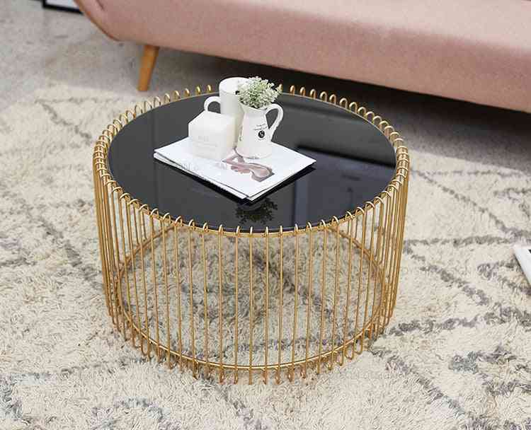 Tempered Glass Round Living Room Coffee Table