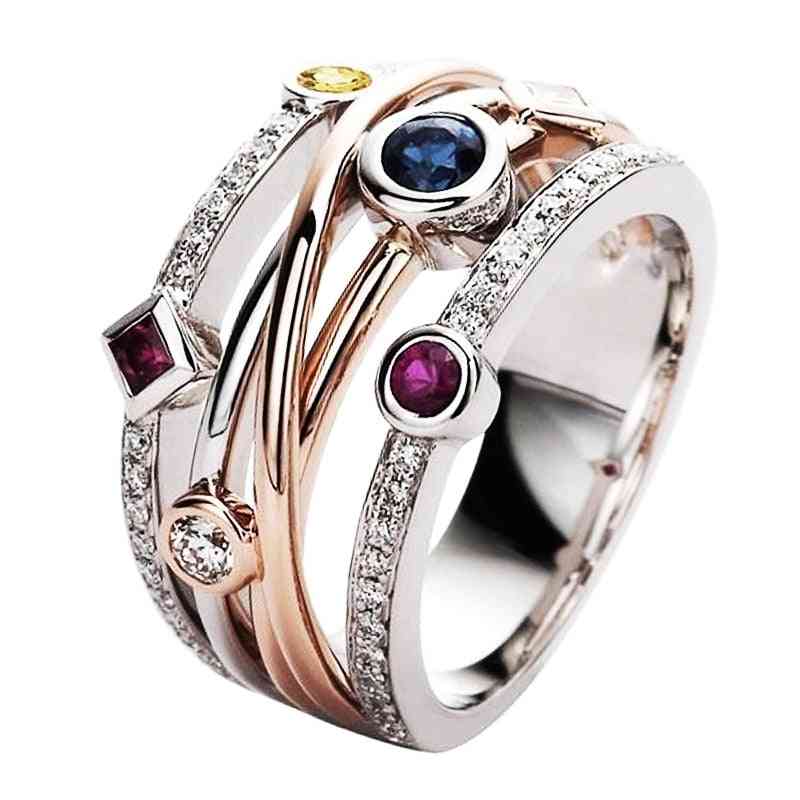 Köbös cirkónium finom női gyűrű, ékszer esküvői menyasszonyi zenekar, kereszt geometriai cz táncparti gyűrűk