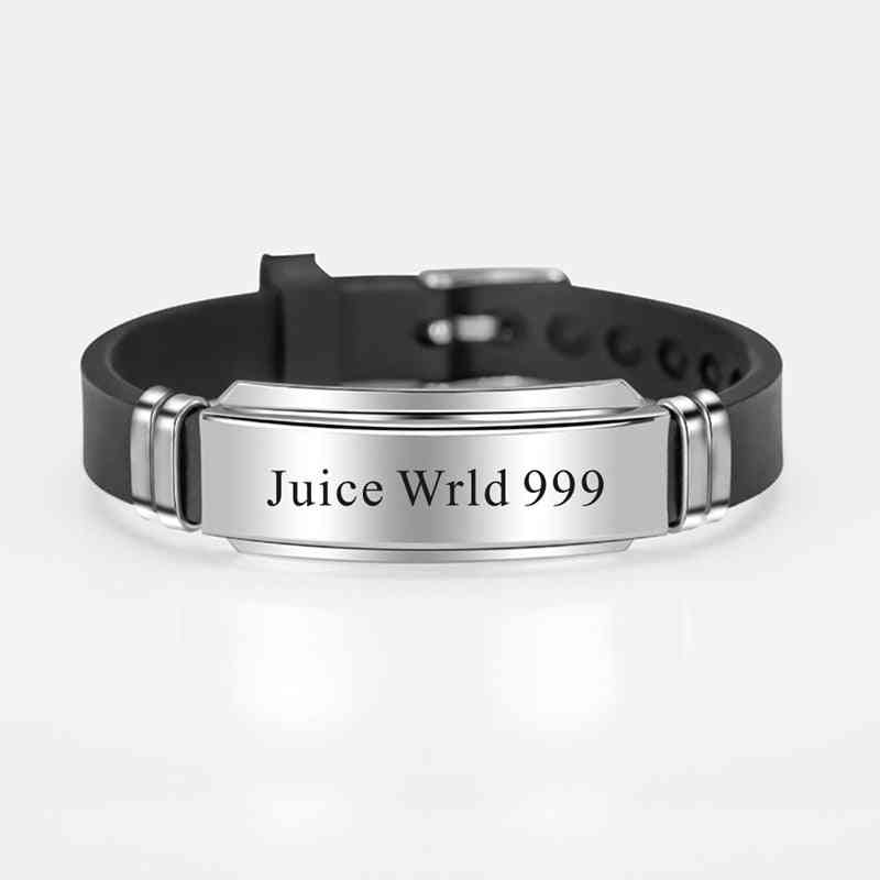Bracelet en silicone en acier inoxydable avec bracelets jus wrld