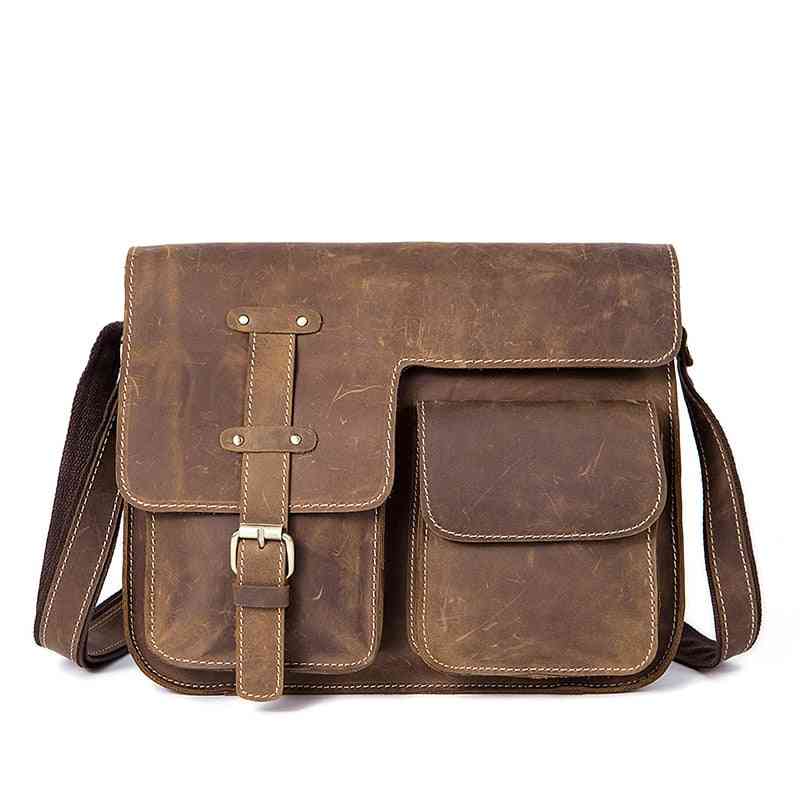 Crazy Horse Leather Briefcases Bag For Men, Laptop Bags