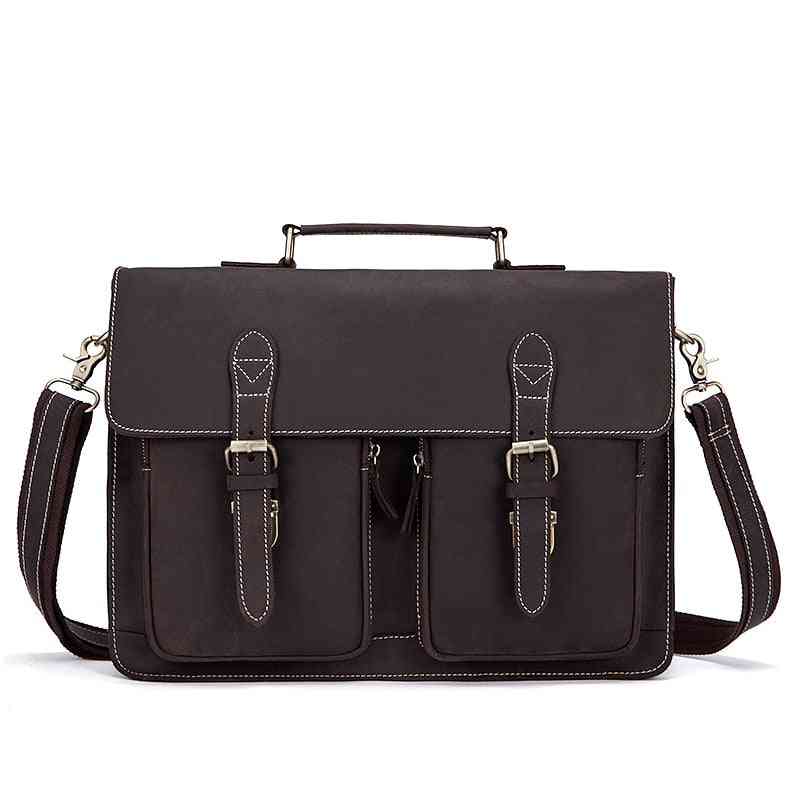 Crazy Horse Leather Briefcases Bag For Men, Laptop Bags