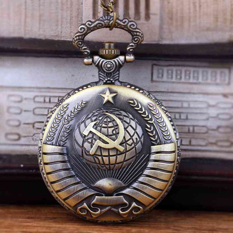 Vintage Soviet Badges Sickle Hammer Pocket Watches