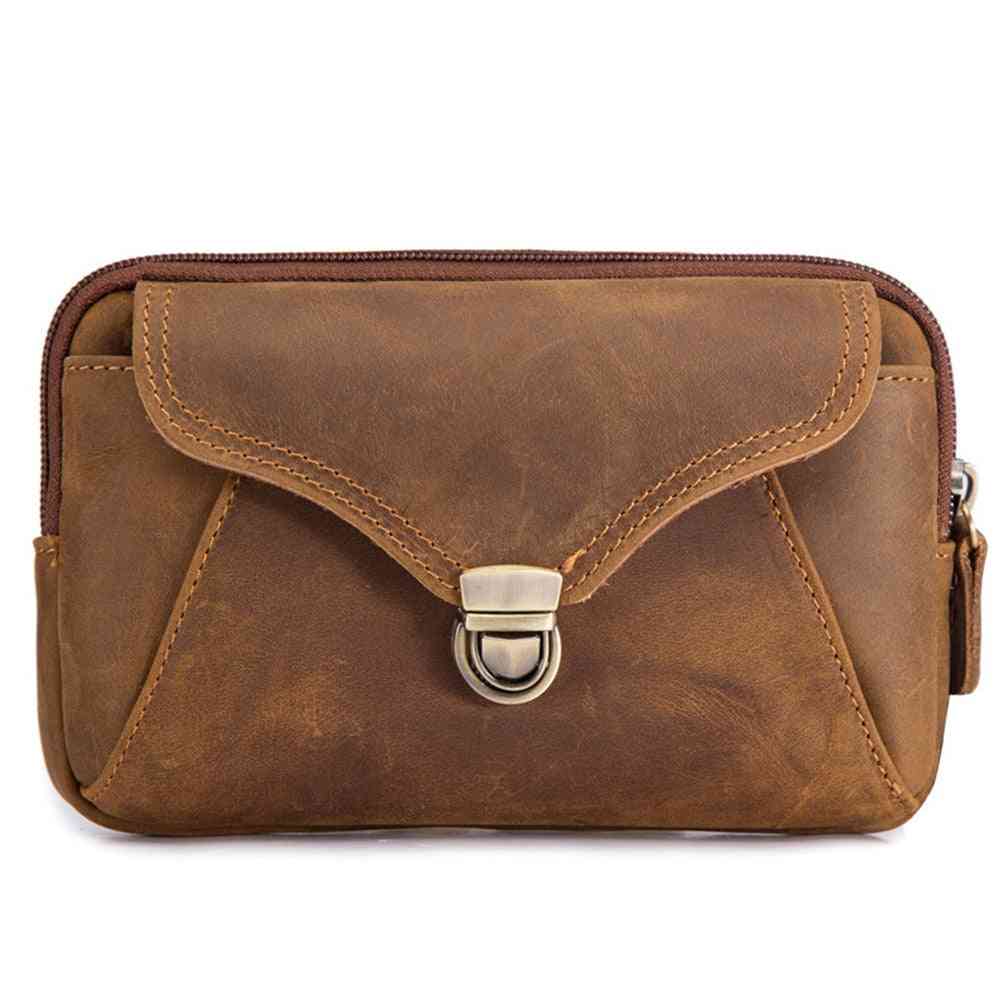 Fanny Waist Bag For Men, Genuine Leather Belt Purse
