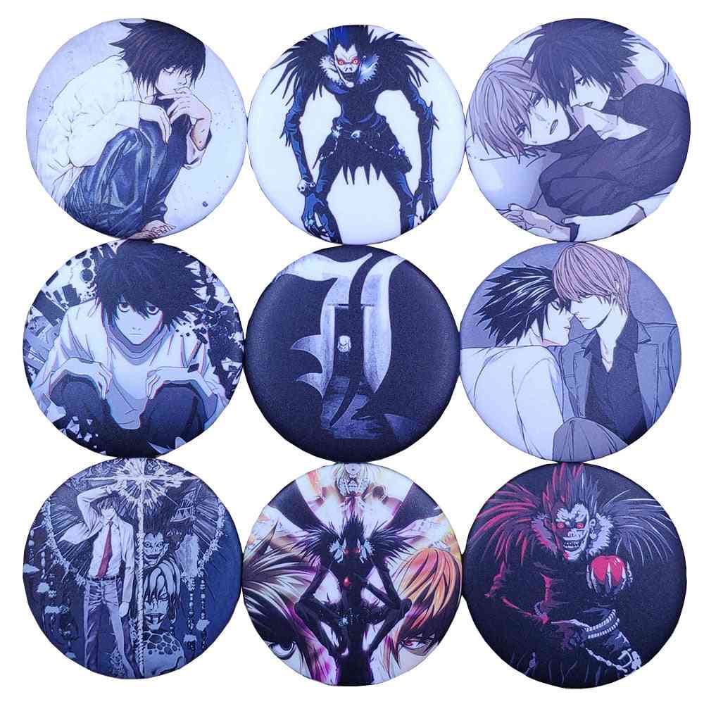Anime Death Note, Icon Brooch, Cosplay Badge Backpacks, Light Button