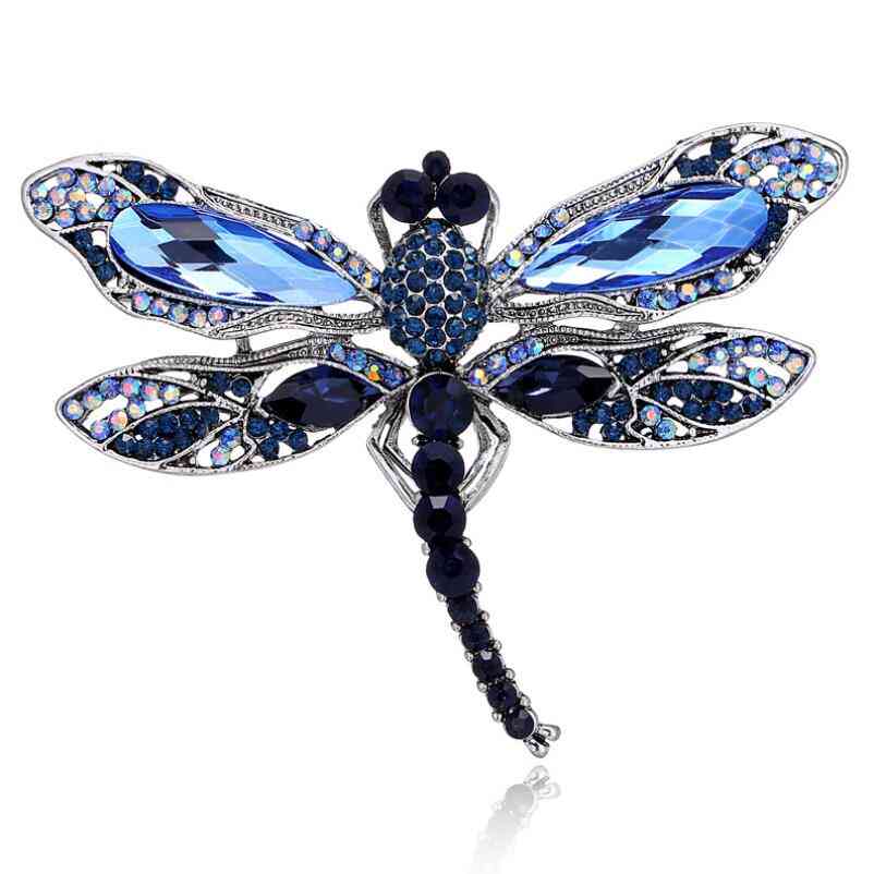 Insect Dragonfly Rhinestone Pins, Badge Brooches, Men, Jewelry Retro Pin