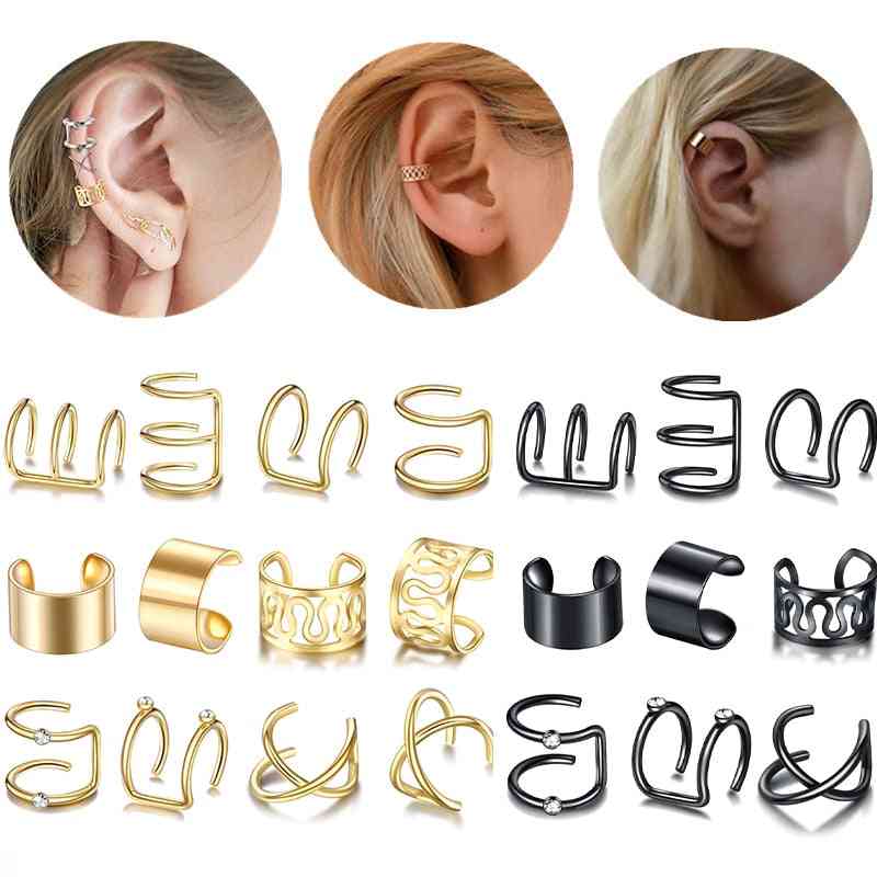 Polsini dell'orecchio clip foglia, orecchini per le donne, scalatori senza piercing, accessori per cartilagine finta