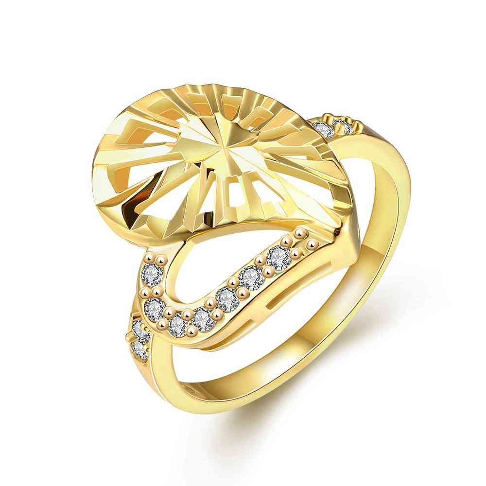 18k Gold Plated Audrey Ring Made With Swarovski Crystals