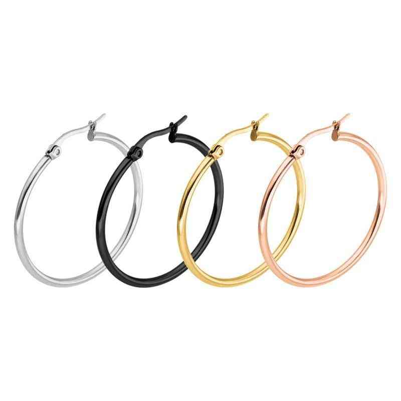 Stainless Steel Gold Circle Earring