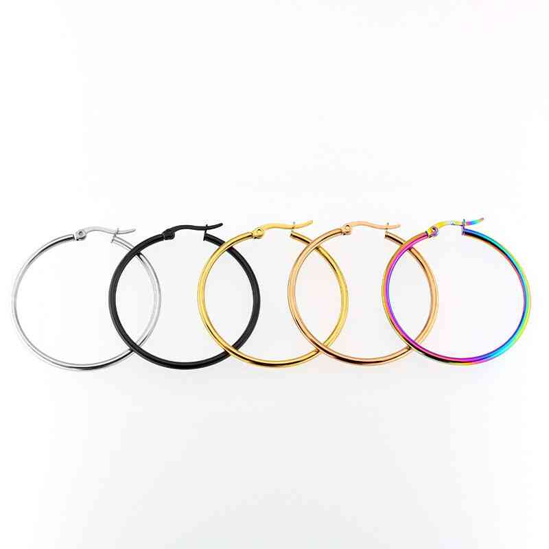 Stainless Steel Gold Circle Earring