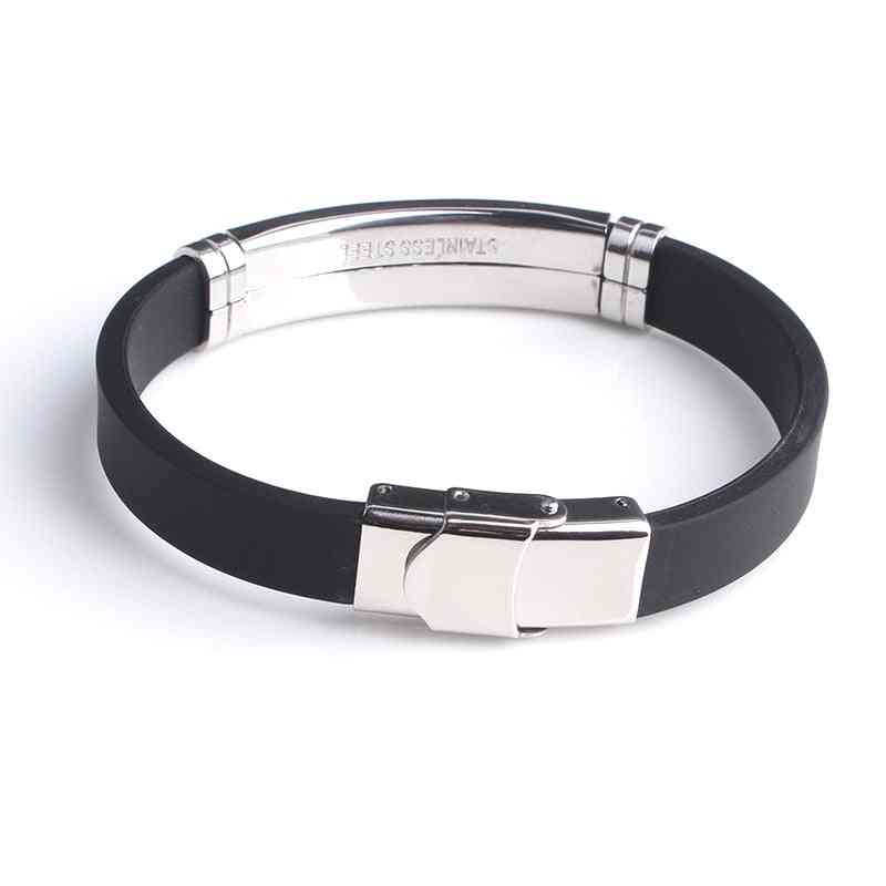 Bracelet silicone lisse, bracelets en acier inoxydable pour homme, bijoux de personnalité