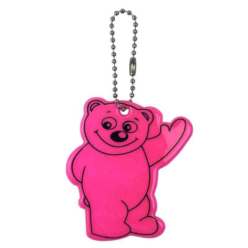 Cute Bear Reflective Bag Pendant Pvc Reflective Keychains Car Keyrings