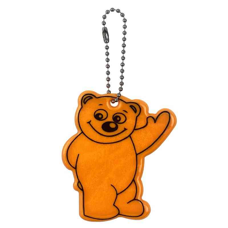 Cute Bear Reflective Bag Pendant Pvc Reflective Keychains Car Keyrings