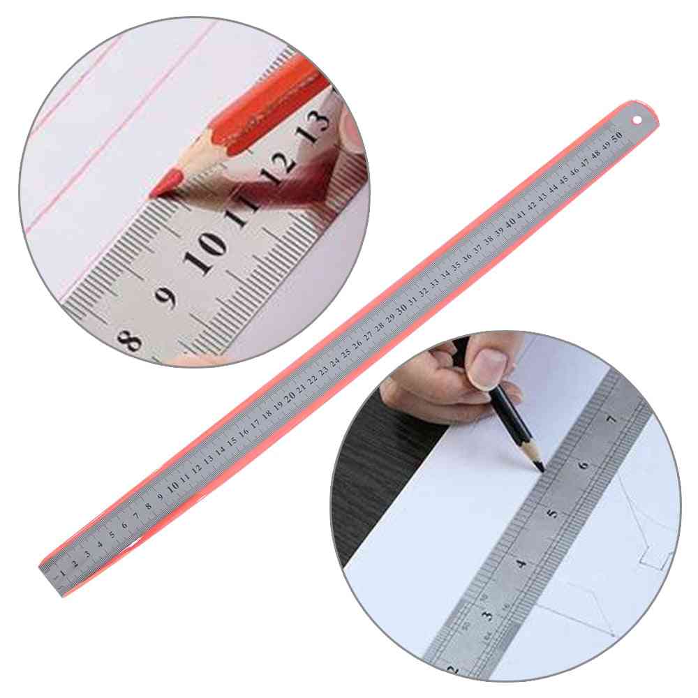 Precision Metal Measuring Tool Student Stationery Straight Ruler