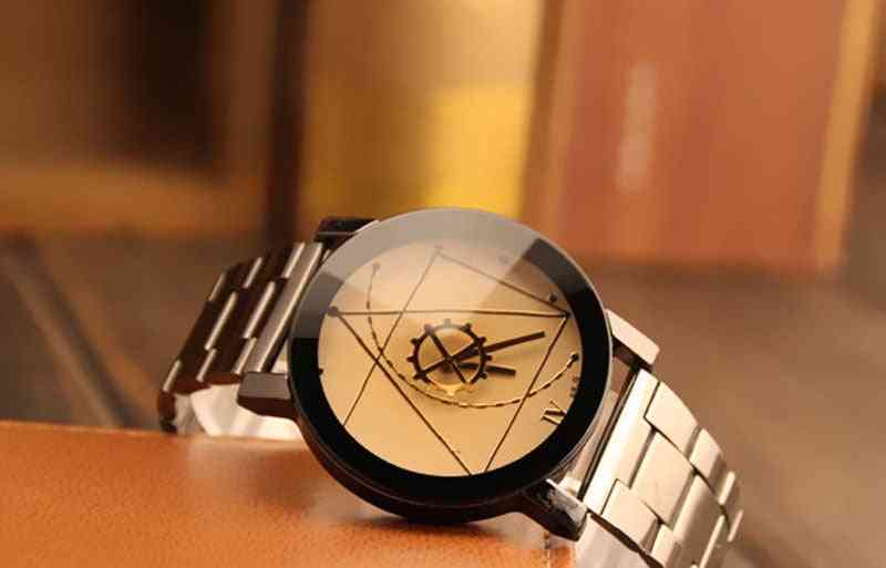 Kremenné analógové náramkové hodinky z nehrdzavejúcej ocele pre mužov