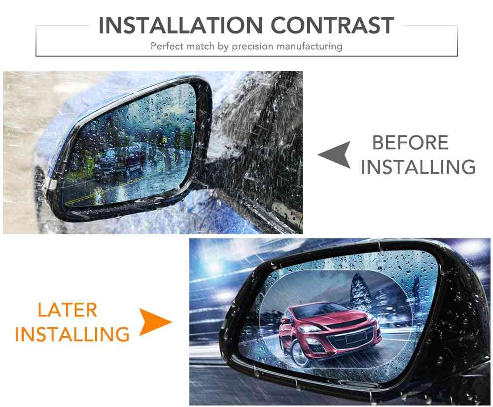 Rainproof- Car Rear Mirror, Protective Film, Anti-fog