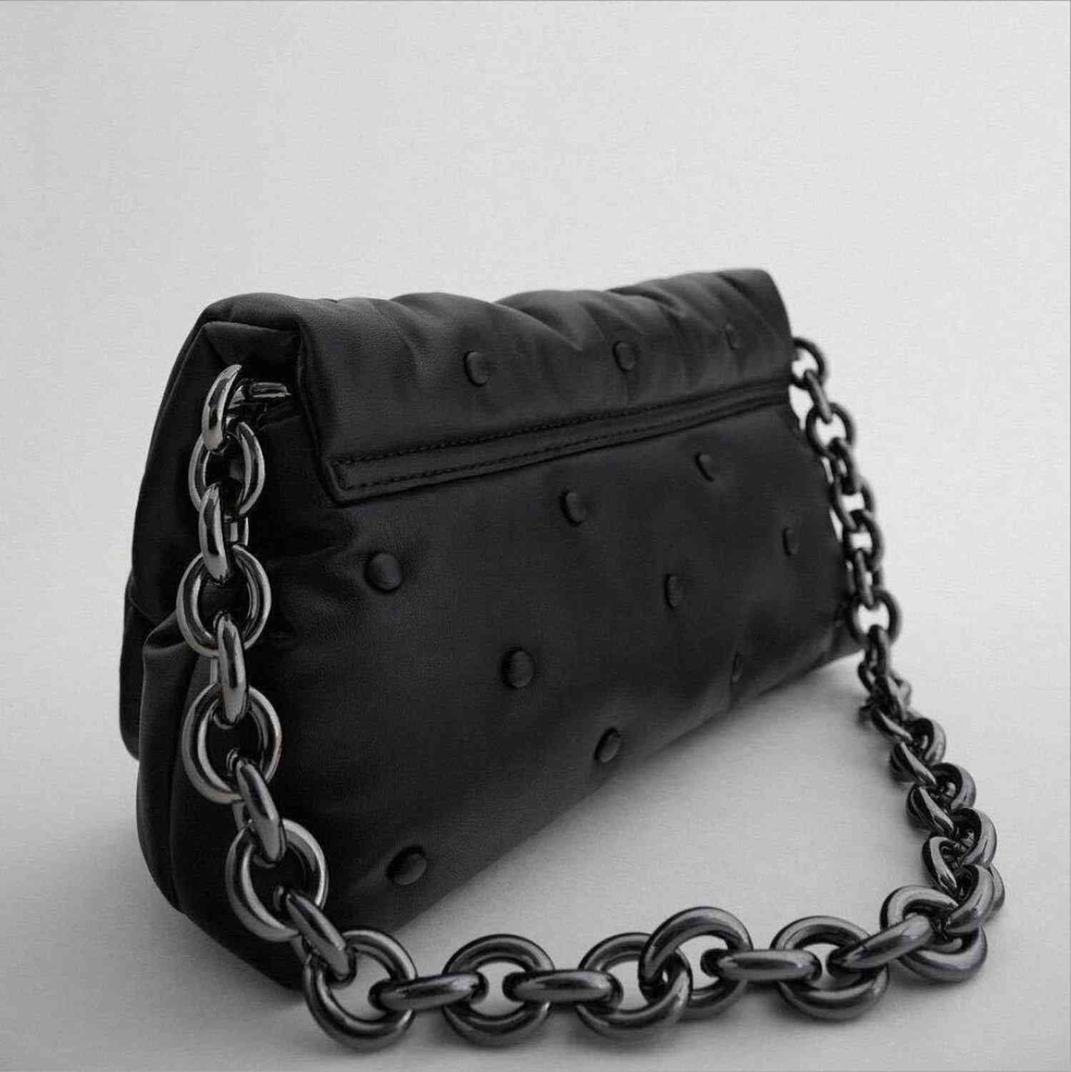 Leather Vintage- Crossbody Plain Chain, Shoulder Bag
