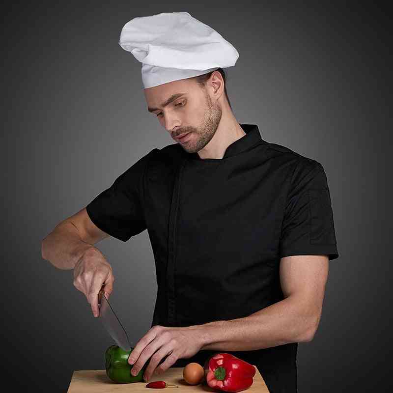 Short-sleeve Chef Uniform Breathable Summer Kitchen Cooking Jacket