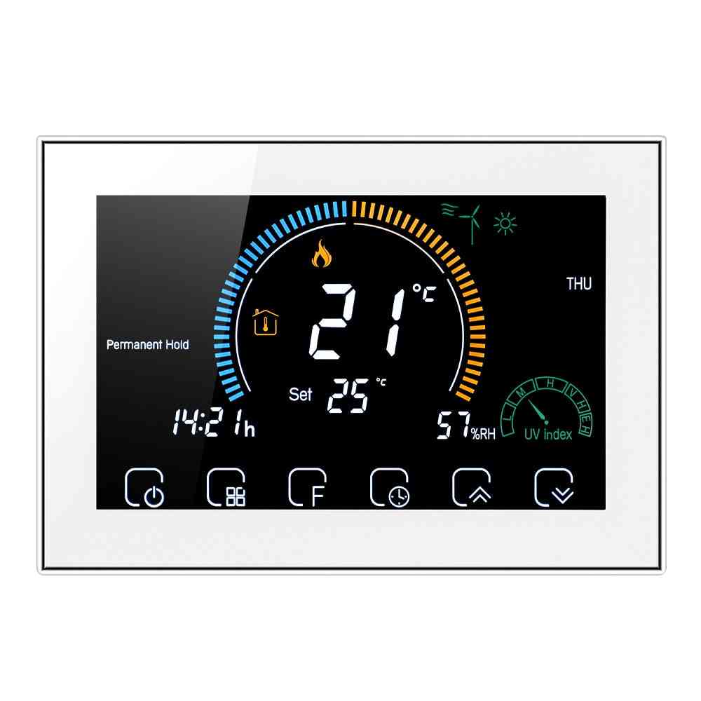 écran tactile régulateur de température thermorégulateur rétro-éclairage noir chauffage électrique thermostat d'ambiance ?/ ? commutable