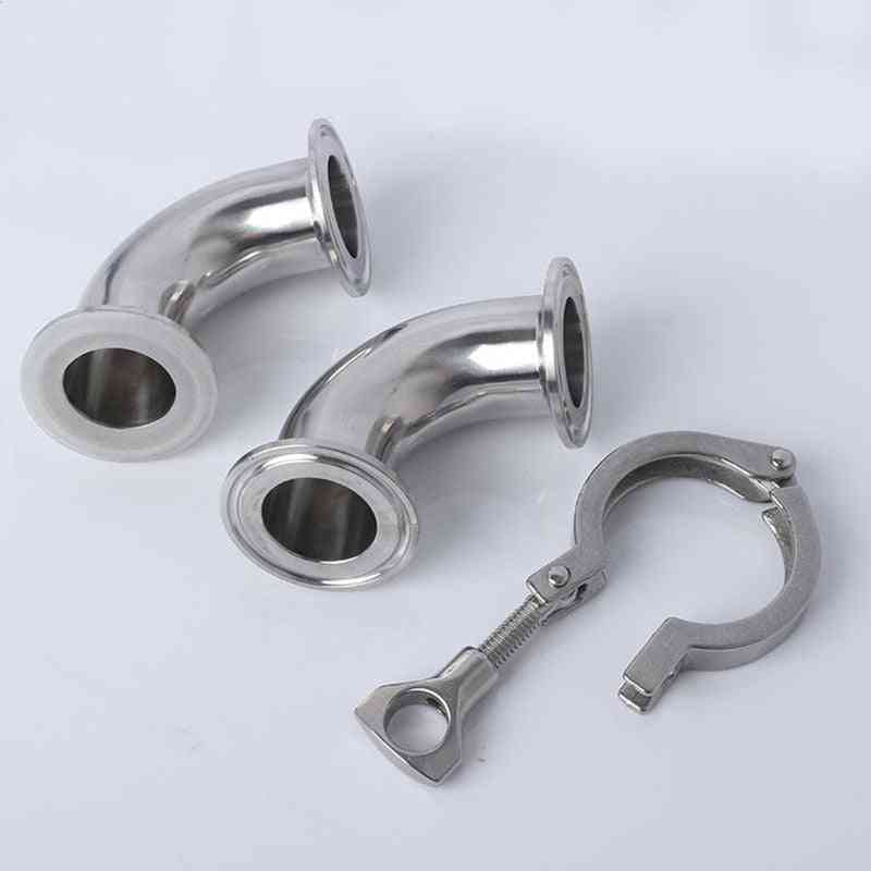 Stainless Steel Elbow Sanitary Fitting Pipe Od Ferule, Tri Clamp & Silicon Gasket