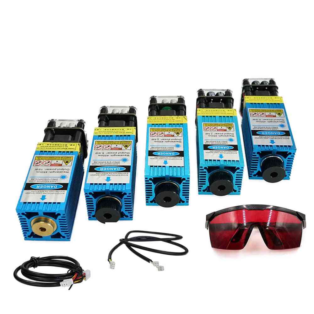 Fuoco blu incisione laser e taglio ttl/pwm controllo laser tubo diodo + occhiali