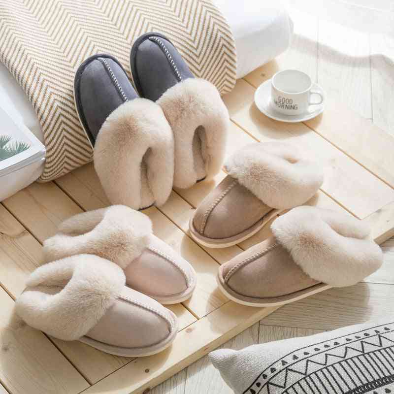Luxury Faux Suede- Home Full Fur Slippers