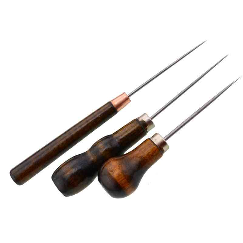 Durable Professional Leather Wood Handle Awl Tools