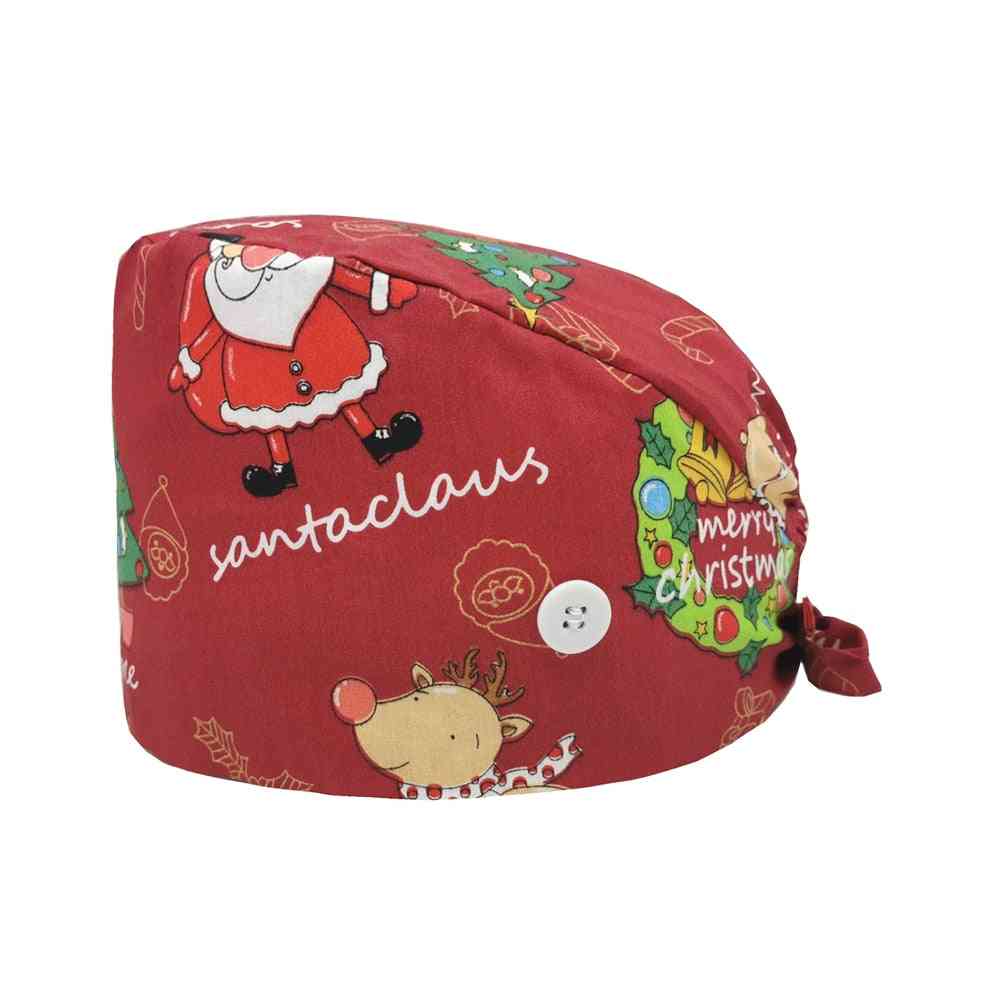 Unisex bavlněná kreslená vánoční čepice