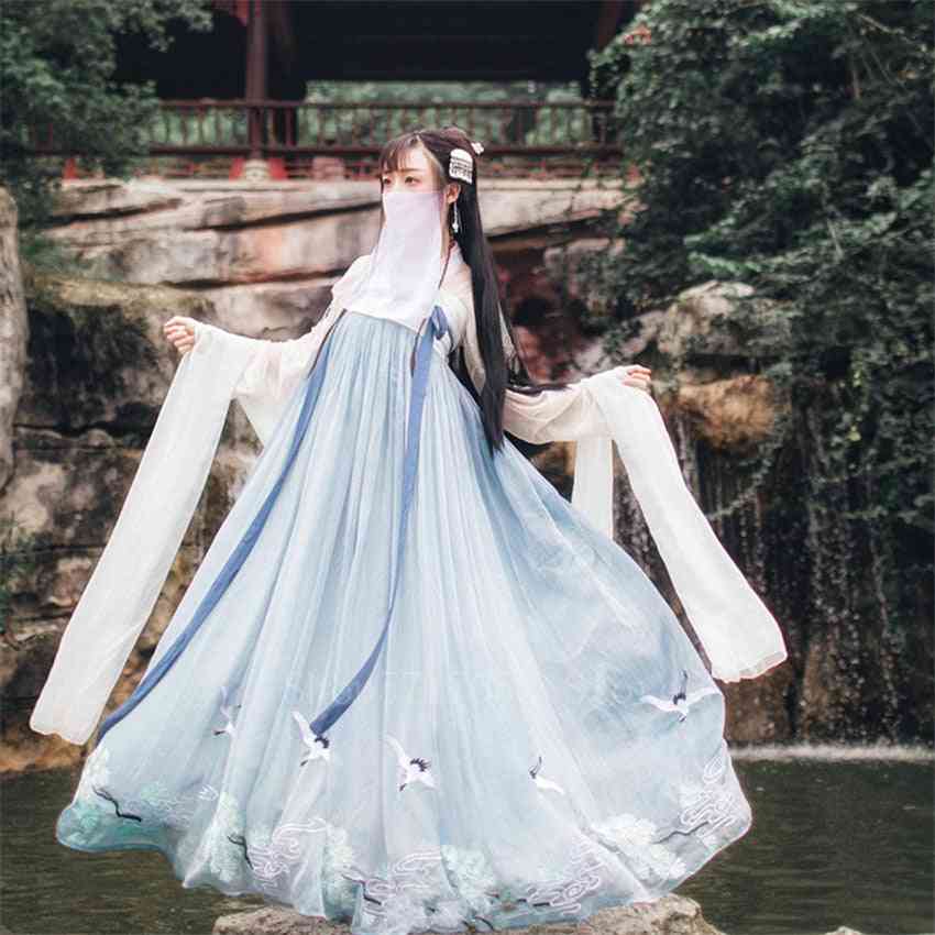 Hanfu ženski plesni kostum tradicionalna kitajska ljudska obleka