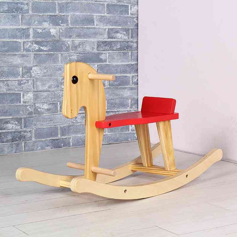 Solid Wood- Rocking Horse Chair, Ride-on For And