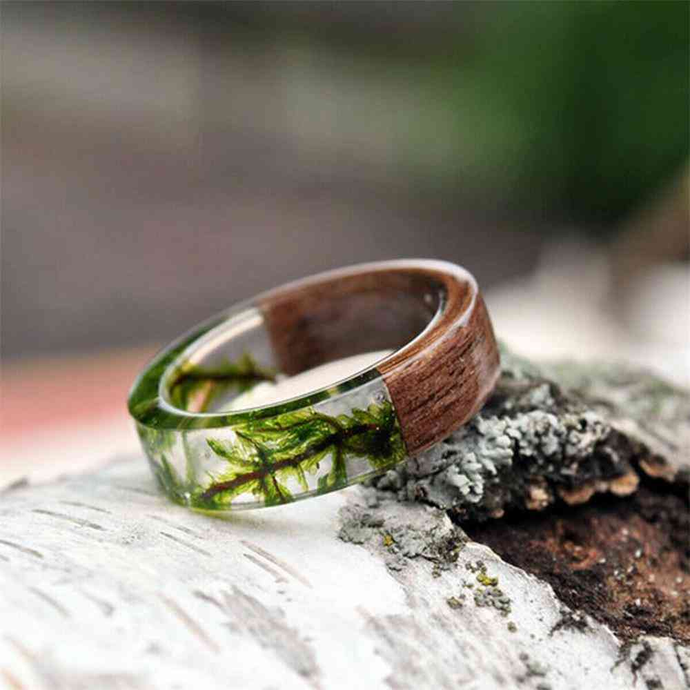 Dried Flowers Plants Inside Jewelry Resin Ring