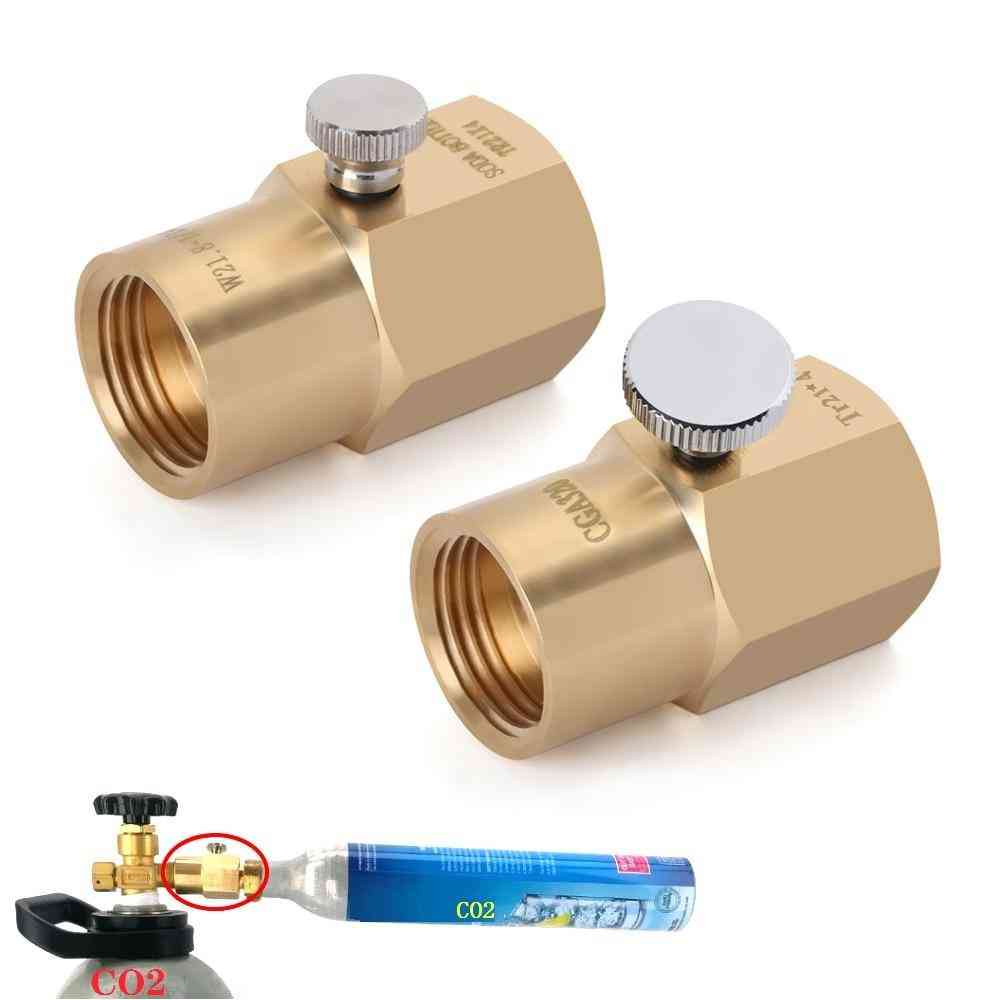 Cylinder Refill Adapter With Switch For Co2 Bottle Bleed Valve Tr21-4 To W21.8-14