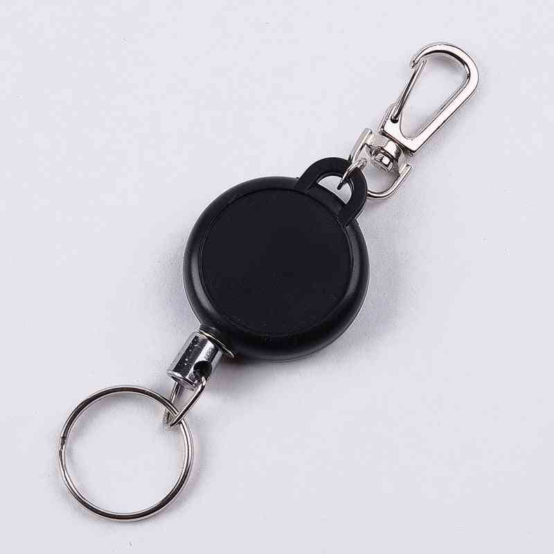 Modern Black Length Badge Reel Retractable Recoil Pass Id Card Holder Pull Key Ring