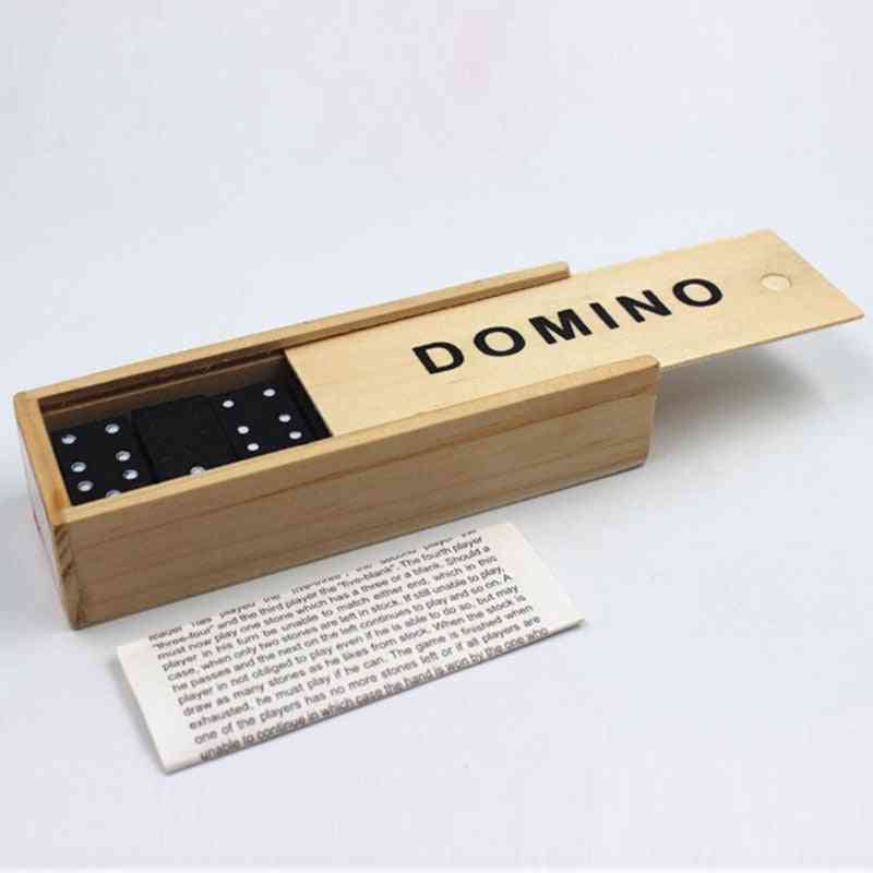 Children Wooden Box Dominoes Set, Board Games Toy