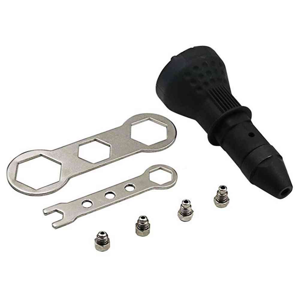 6pcs Electric Riveter Nut Rivet Tool Gun Blind Repair Tool Kit - Metal Woodworking Stapler Hand Tools