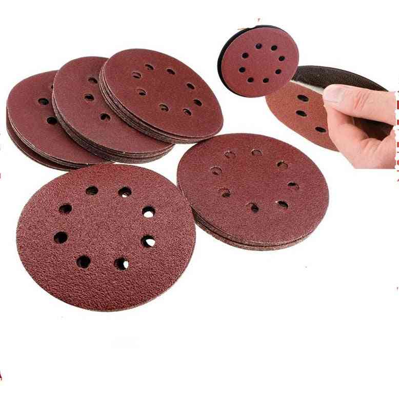 Sanding Discs 8 Holes Sandpaper Pads Set Hook & Loop Abrasive Sander Paper