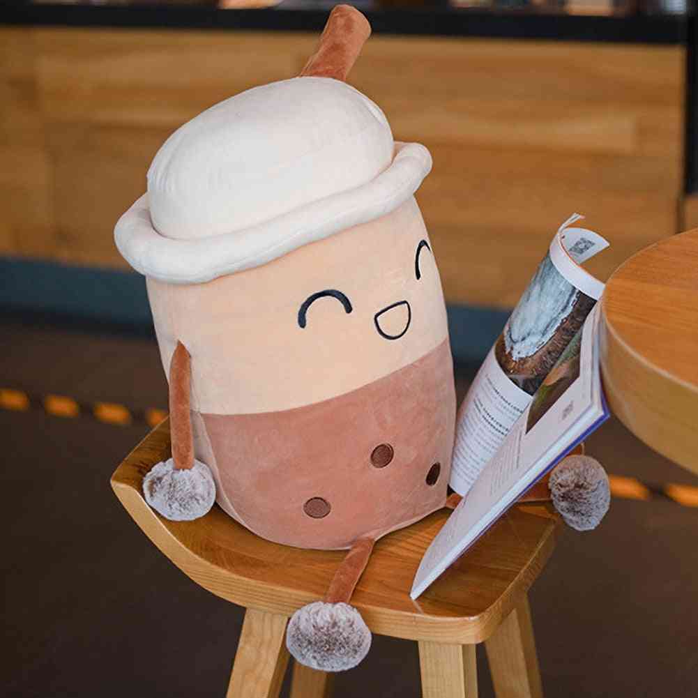 Jouet en peluche de poupée en peluche en forme de tasse de thé à bulles créative pour enfants.