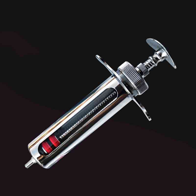 1 Set 20ml Stainless Steel Metal Syringe Glass Sampler For Prevention / Treatment Injection Drug Solutions