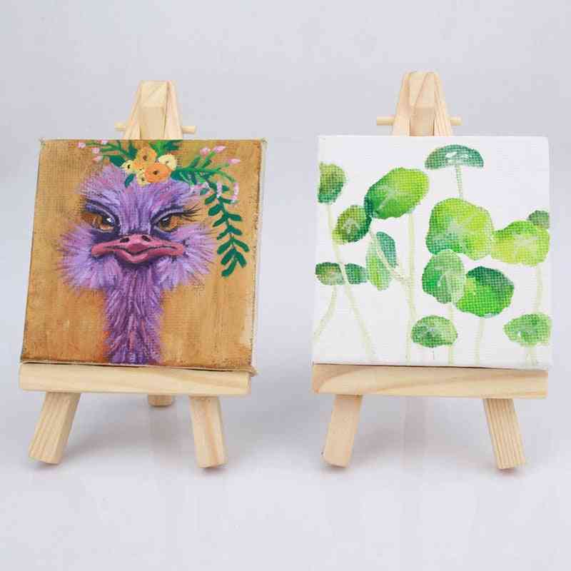 Mini Display Easel With Canvas Painting Drawing, Small Table