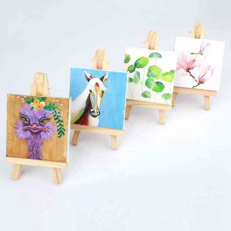Mini display staffli med canvas målning ritning, litet bord