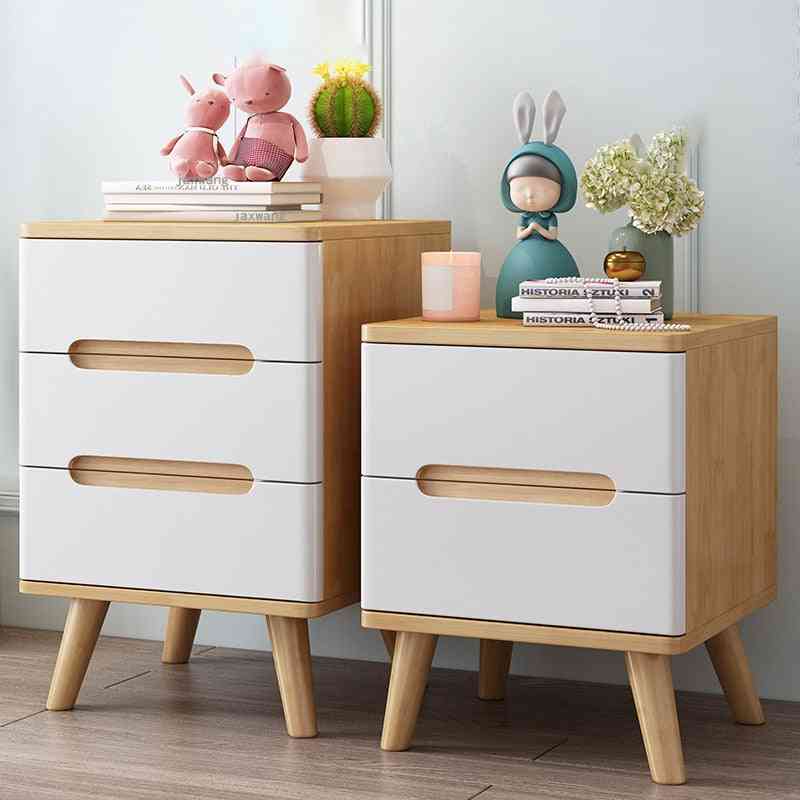 Nordic Style Solid Wood's Bedside Table For Bedroom Living Room