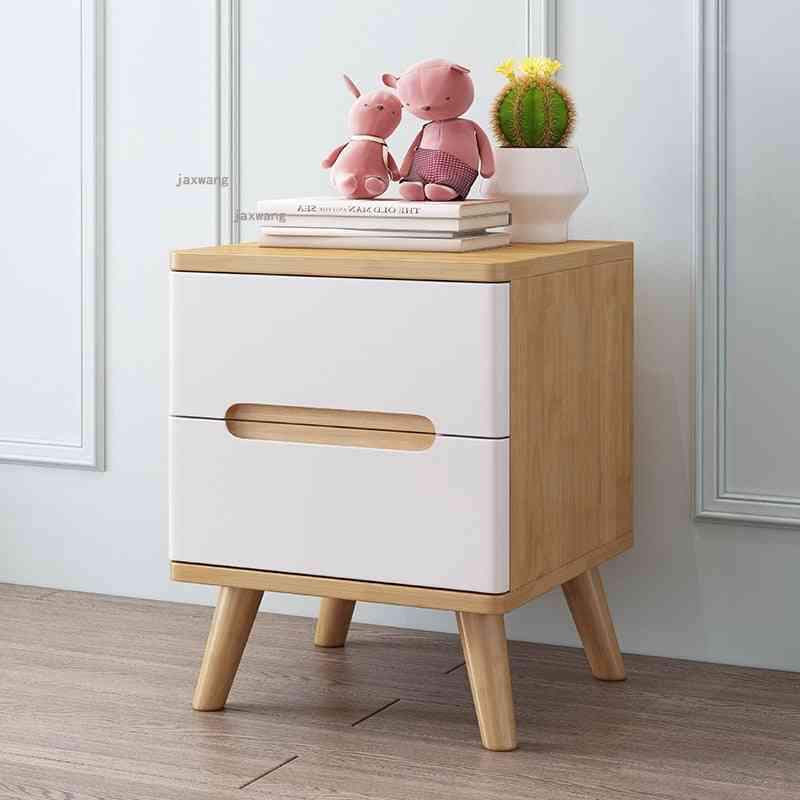 Nordic Style Solid Wood's Bedside Table For Bedroom Living Room